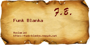 Funk Blanka névjegykártya